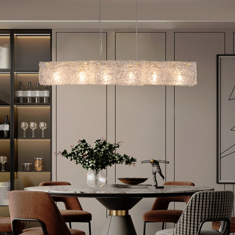 Luces colgantes rectangulares de estilo moderno luces colgantes de vidrio transparente