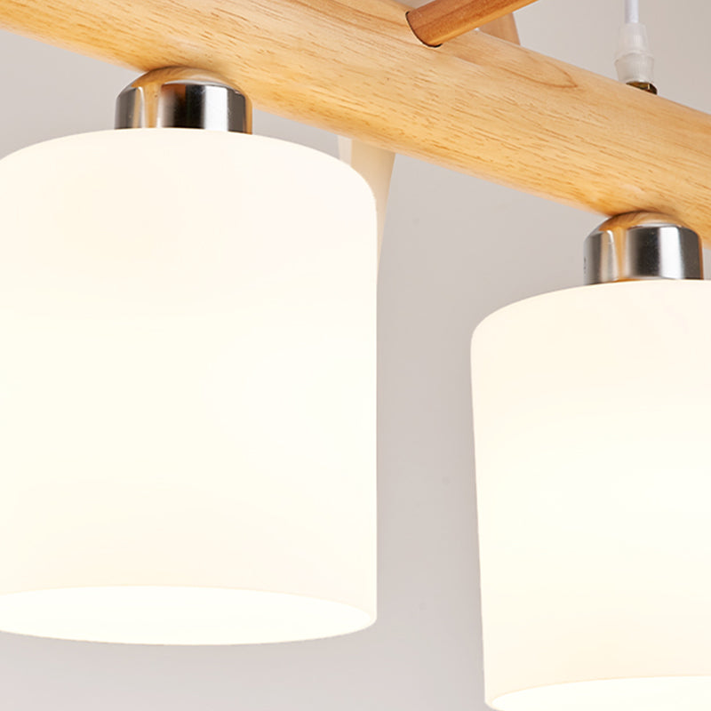 Luz de la isla colgante de cilindro de estilo moderno lámparas colgantes de vidrio blanco