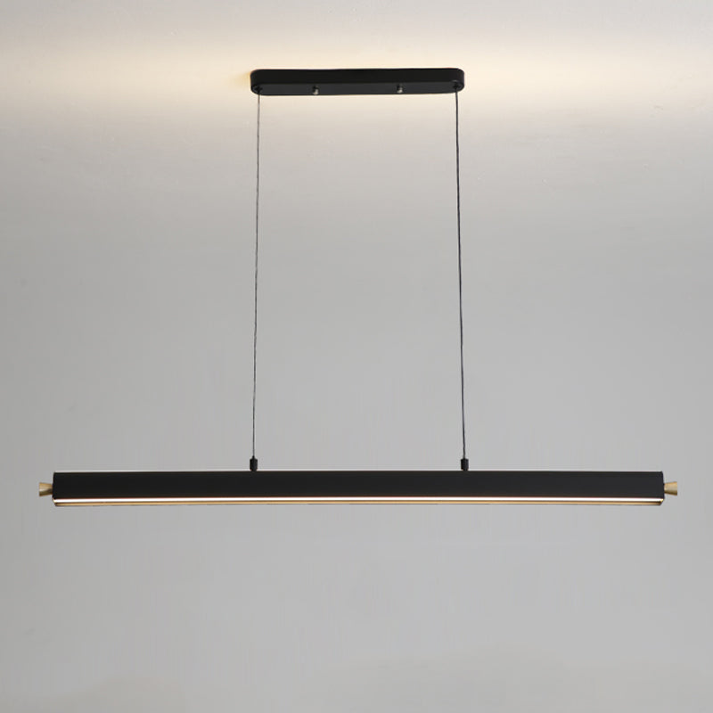Modern Style Linear Island Light Fixture Metal 1 Light Hanging Ceiling Light