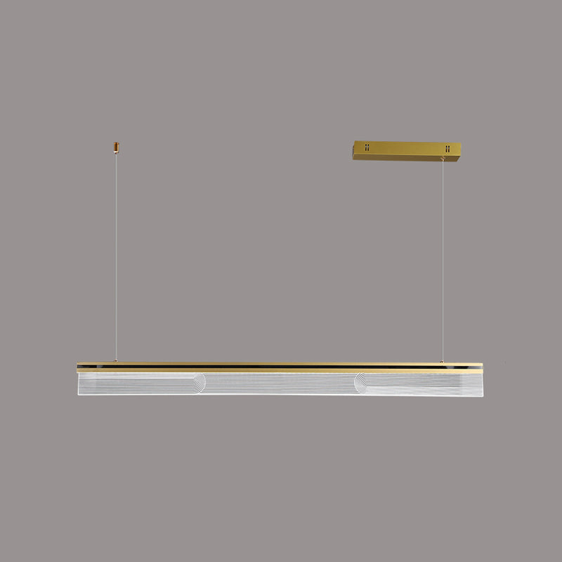 Lámpara colgante de restaurantes de 1 luces de la isla rectangular moderna con sombra acrílica transparente