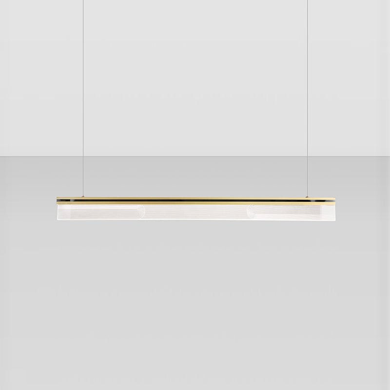 Lámpara colgante de restaurantes de 1 luces de la isla rectangular moderna con sombra acrílica transparente