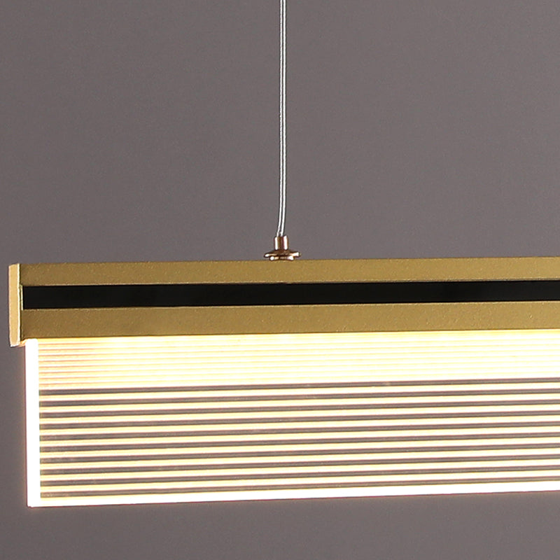 Lámpara colgante de restaurantes de 1 luces de la isla rectangular moderna con sombra acrílica transparente