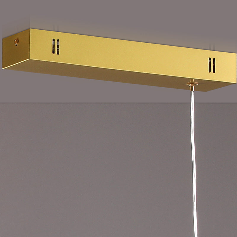 Lámpara colgante de restaurantes de 1 luces de la isla rectangular moderna con sombra acrílica transparente