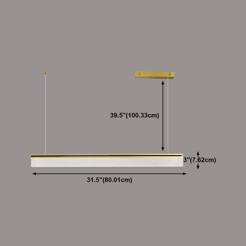 Lámpara colgante de restaurantes de 1 luces de la isla rectangular moderna con sombra acrílica transparente