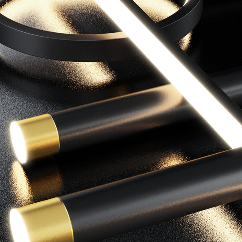 Lámpara de 5 cables de geometría de geometría moderna Lámpara de 5 cabezas de restaurante con sombra de gel de sílice