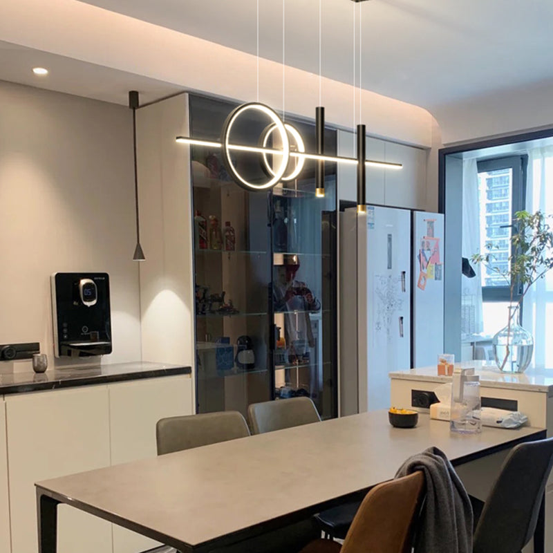 Lámpara de 5 cables de geometría de geometría moderna Lámpara de 5 cabezas de restaurante con sombra de gel de sílice