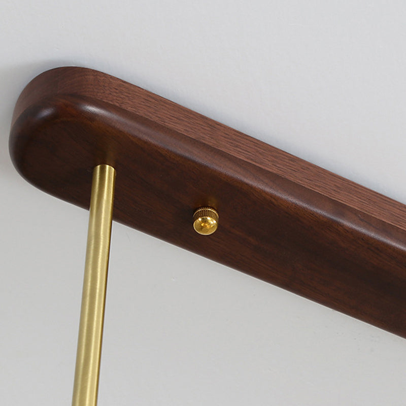 Luces colgantes de restaurantes de múltiples cabezas de madera moderna con sombra de vidrio de globo