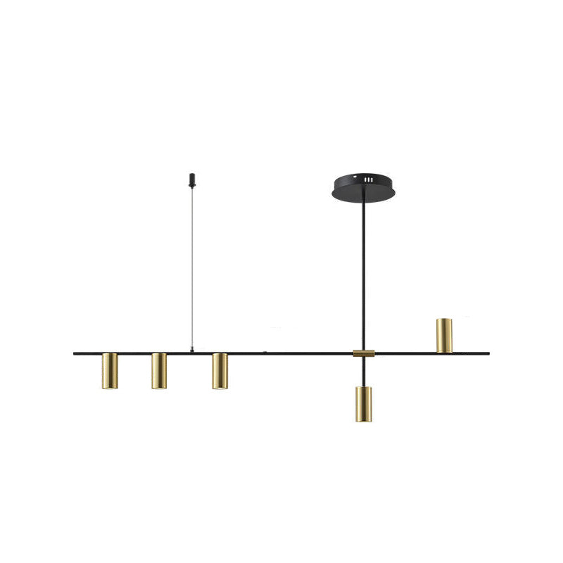 Lámpara de múltiples lámparas de lámparas de isla de cilindro moderna lámpara colgante con sombra de metal