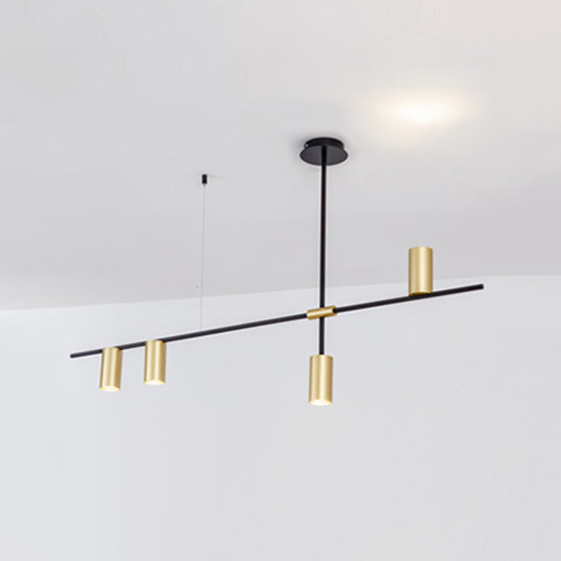 Lámpara de múltiples lámparas de lámparas de isla de cilindro moderna lámpara colgante con sombra de metal