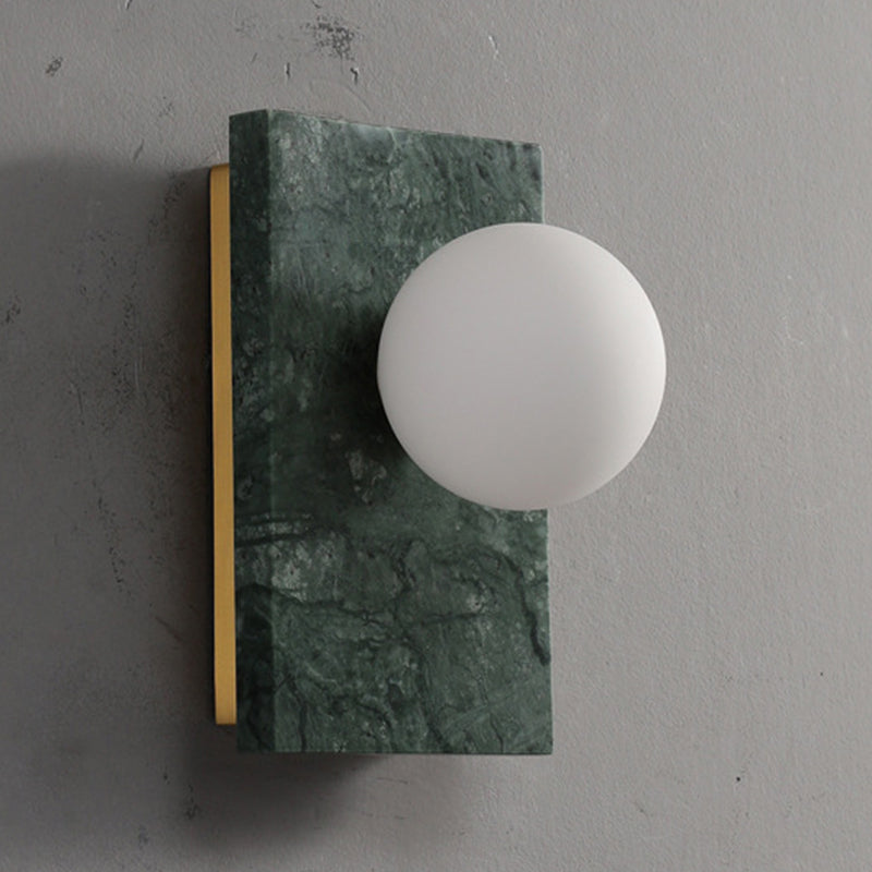 Modern Marble Wall Light Geometric Shape Wall Sconce with Glass for Living Room