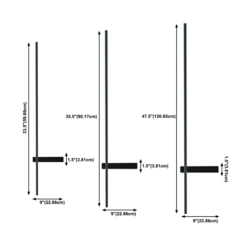 Luz de pared de aluminio moderna Maledina de pared LED recta minimalista en negro para al aire libre