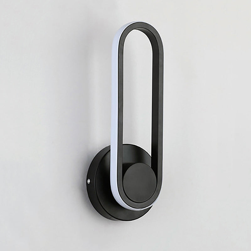 Oval Shape Metal Wall Light Modern Style 1 Light Wall Mount Light