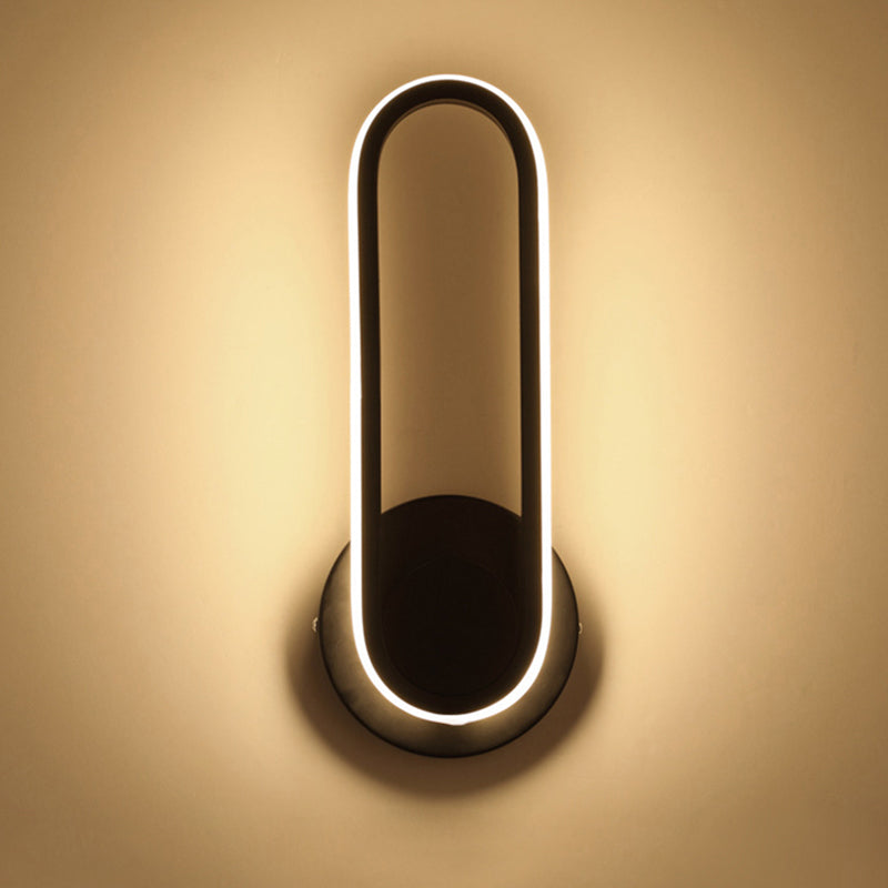 Oval Shape Metal Wall Light Modern Style 1 Light Wall Mount Light