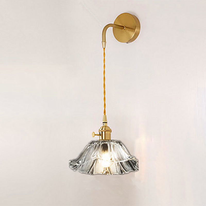 Creative Glass Shade Wall Light Fixture Modern Style Wall Sconce Light for Living Room