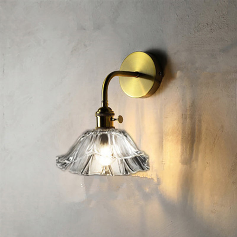 Creative Glass Shade Wall Light Fixture Modern Style Wall Sconce Light for Living Room