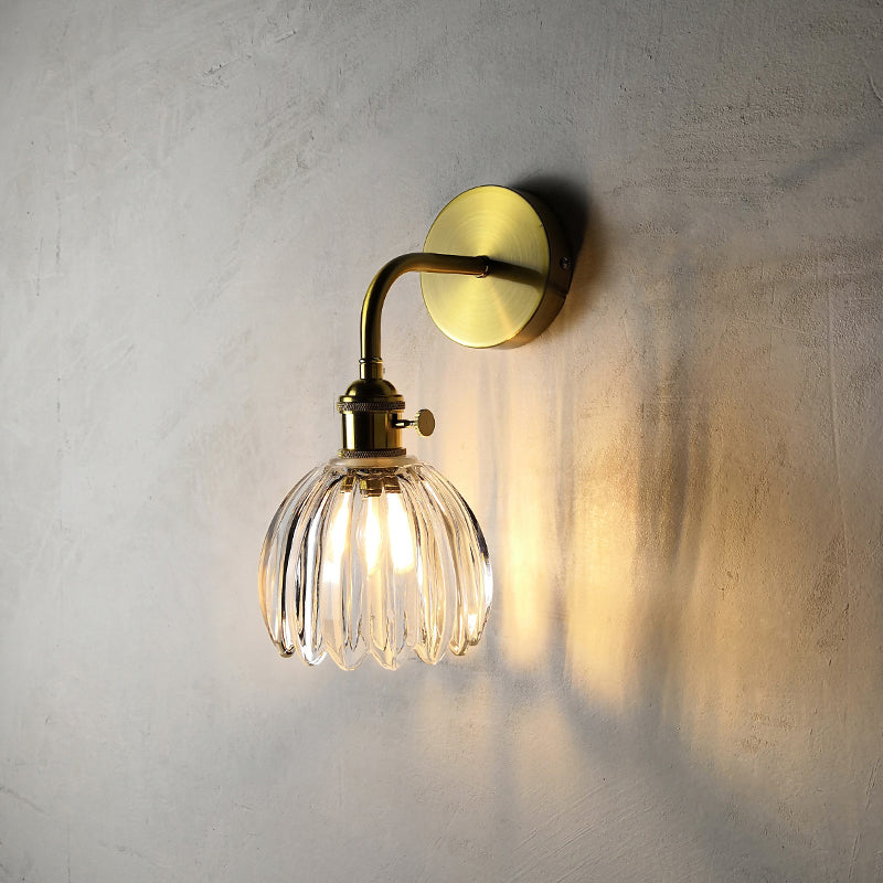 Creative Glass Shade Wall Light Fixture Modern Style Wall Sconce Light for Living Room