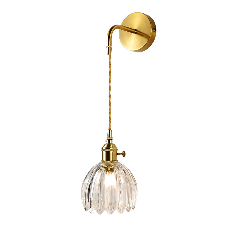 Creative Glass Shade Wall Light Fixture Modern Style Wall Sconce Light for Living Room