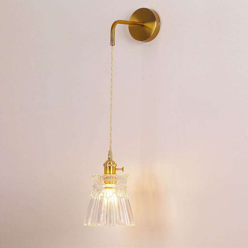 Creative Glass Shade Wall Light Fixture Modern Style Wall Sconce Light for Living Room