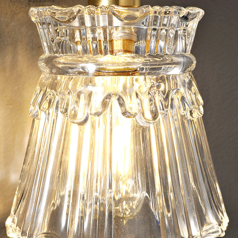 Creative Glass Shade Wall Light Fixture Modern Style Wall Sconce Light for Living Room