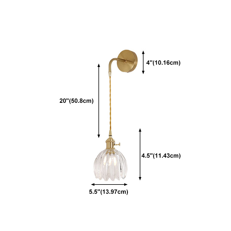 Creative Glass Shade Wall Light Fixture Modern Style Wall Sconce Light for Living Room