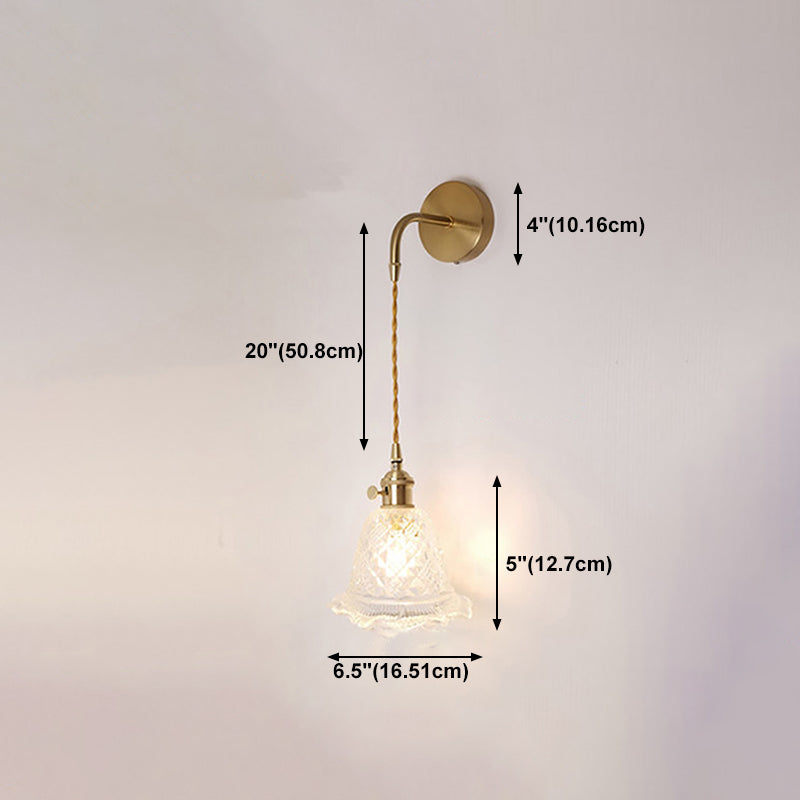Creative Glass Shade Wall Light Fixture Modern Style Wall Sconce Light for Living Room