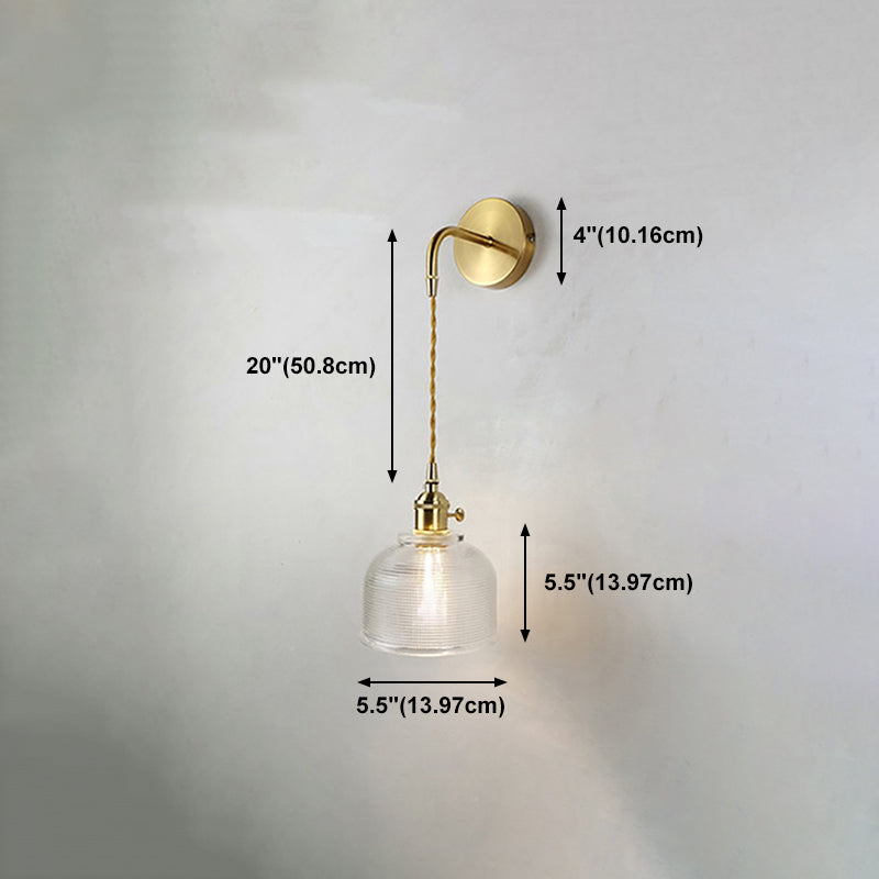 Creative Glass Shade Wall Light Fixture Modern Style Wall Sconce Light for Living Room