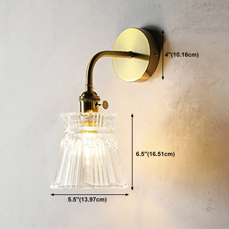 Creative Glass Shade Wall Light Fixture Modern Style Wall Sconce Light for Living Room