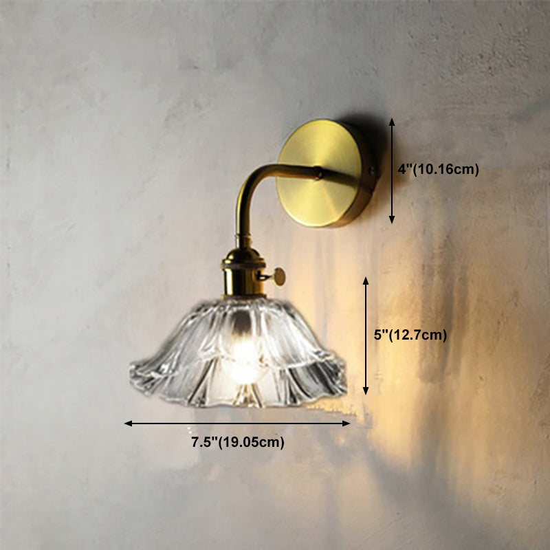 Creative Glass Shade Wall Light Fixture Modern Style Wall Sconce Light for Living Room