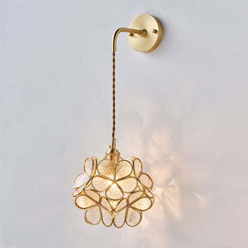 Modern Wall Light Scone Creative Glass Shade Wall Light Fixture for Bedroom