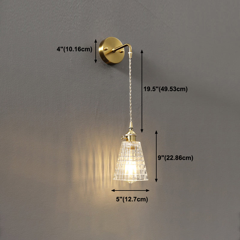 Modern Wall Light Scone Creative Glass Shade Wall Light Fixture for Bedroom