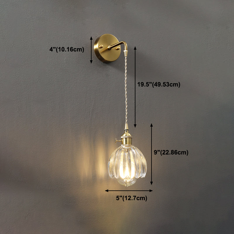 Modern Wall Light Scone Creative Glass Shade Wall Light Fixture for Bedroom