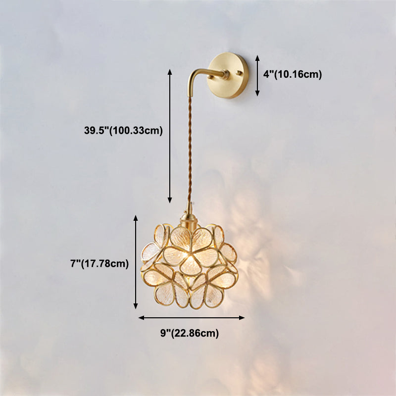Modern Wall Light Scone Creative Glass Shade Wall Light Fixture for Bedroom