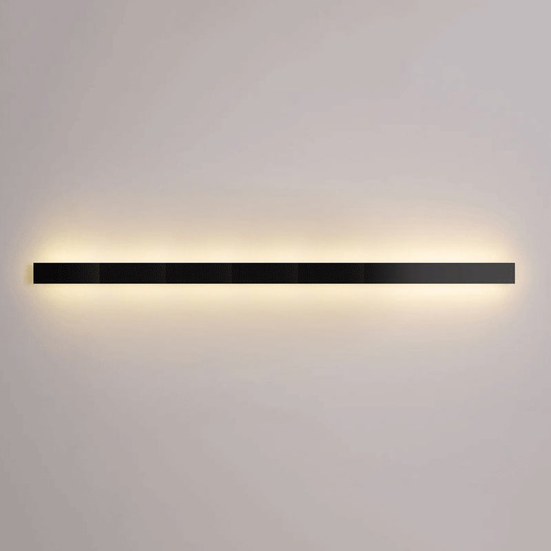 Linear Shape Metal Wall Light Modern Style 1 Light Wall Mounted Light in Black