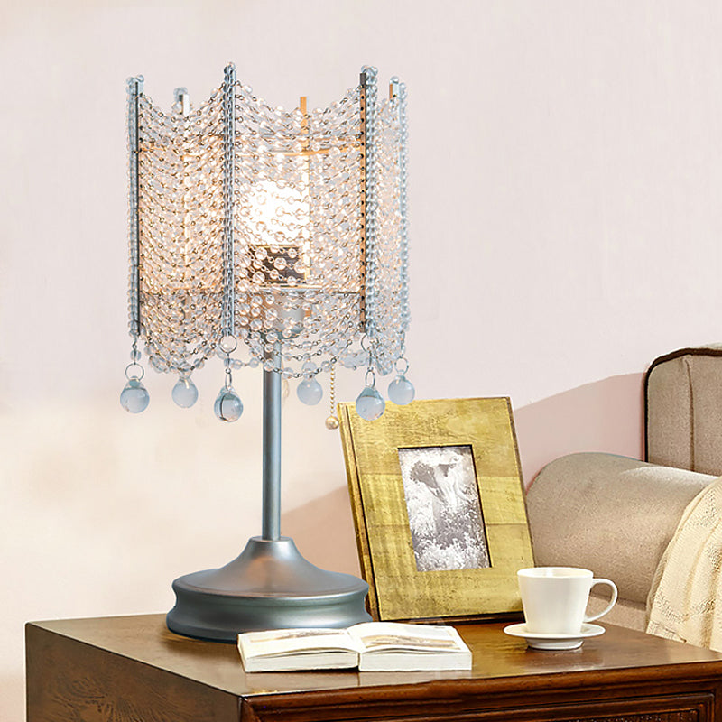 Lampada da tavolo con perline Lampada da scrivania modernista in cristallo smussato con 1 lampadina in oro/argento, larghezza 5,5"/7"