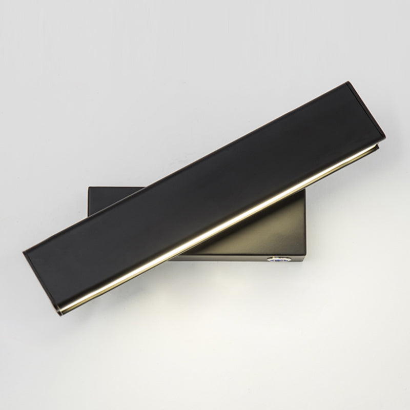 Rotatable Rectangle Wall Light Modern Style Metal 1-Light Wall Mount Light