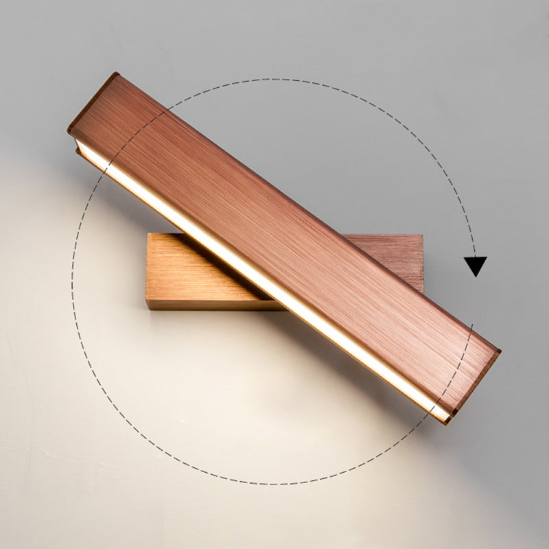 Rotatable Rectangle Wall Light Modern Style Metal 1-Light Wall Mount Light