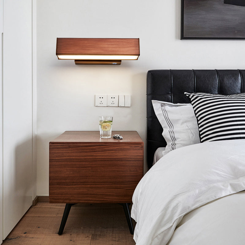 Rotatable Rectangle Wall Light Modern Style Metal 1-Light Wall Mount Light