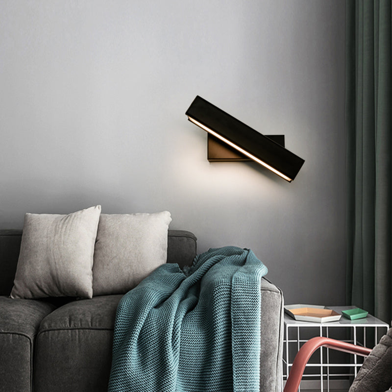 Rotatable Rectangle Wall Light Modern Style Metal 1-Light Wall Mount Light