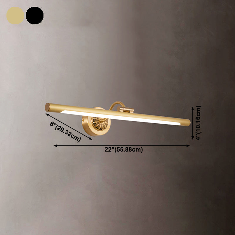 Modern Style Linear Shape Wall Sconce Metal 1 Light Sconce Light for Shower Room