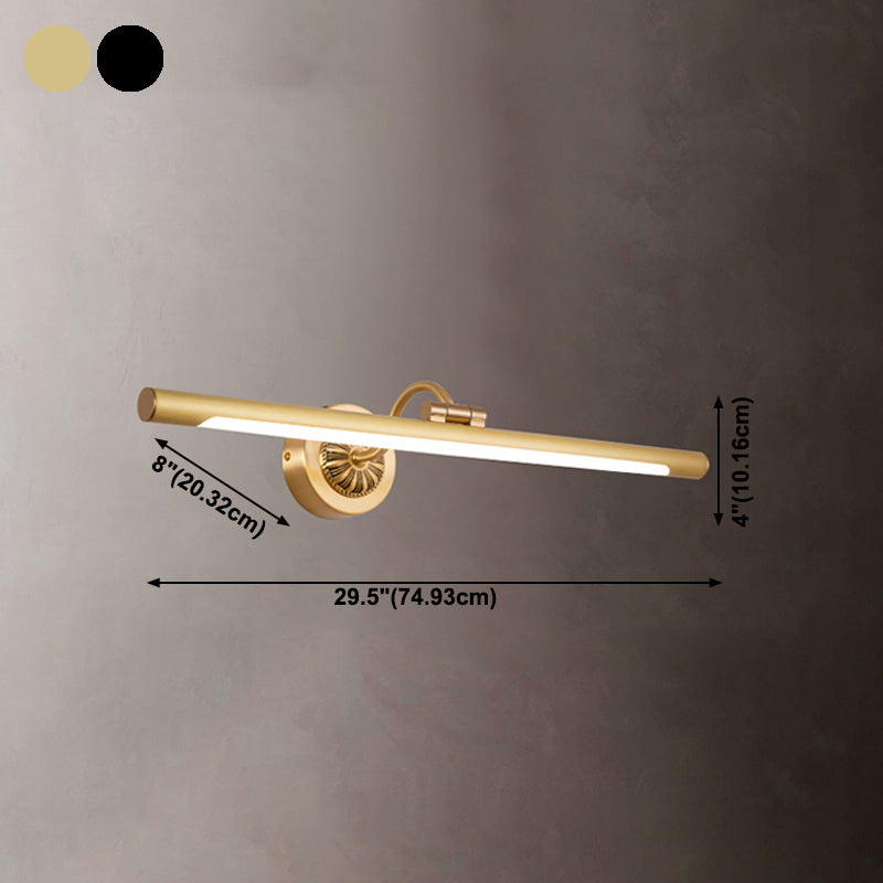 Modern Style Linear Shape Wall Sconce Metal 1 Light Sconce Light for Shower Room