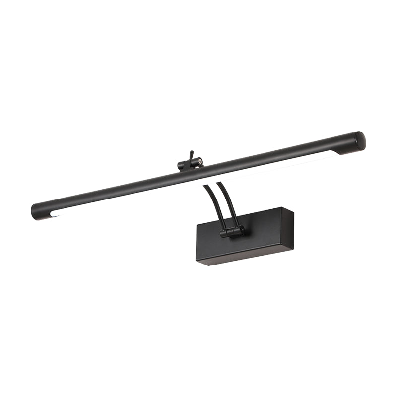 Metal Linear Wall Sconce Modern 1-Light Mirror Wall Mounted Light Fixture in Black Finish
