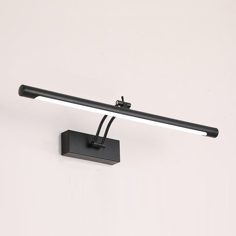 Metal Linear Wall Sconce Modern 1-Light Mirror Wall Mounted Light Fixture in Black Finish
