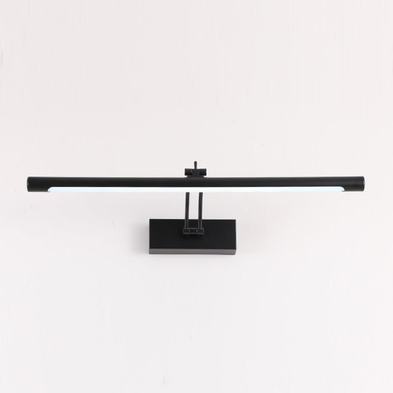 Metal Linear Wall Sconce Modern 1-Light Mirror Wall Mounted Light Fixture in Black Finish