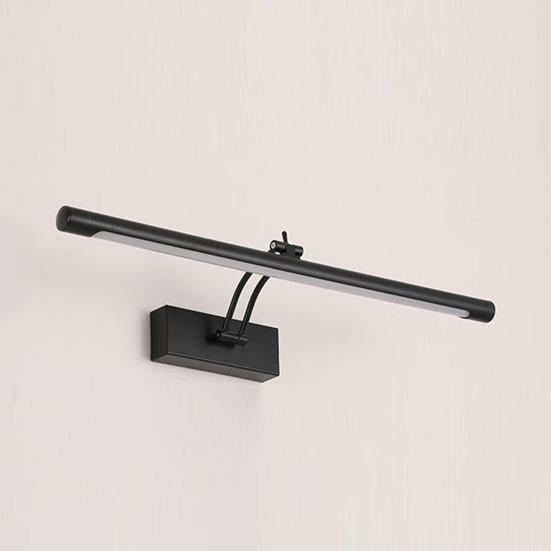 Metal Linear Wall Sconce Modern 1-Light Mirror Wall Mounted Light Fixture in Black Finish