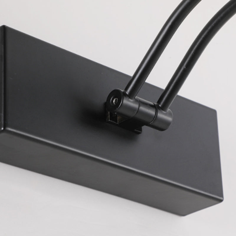 Metal Linear Wall Sconce Modern 1-Light Mirror Wall Mounted Light Fixture in Black Finish