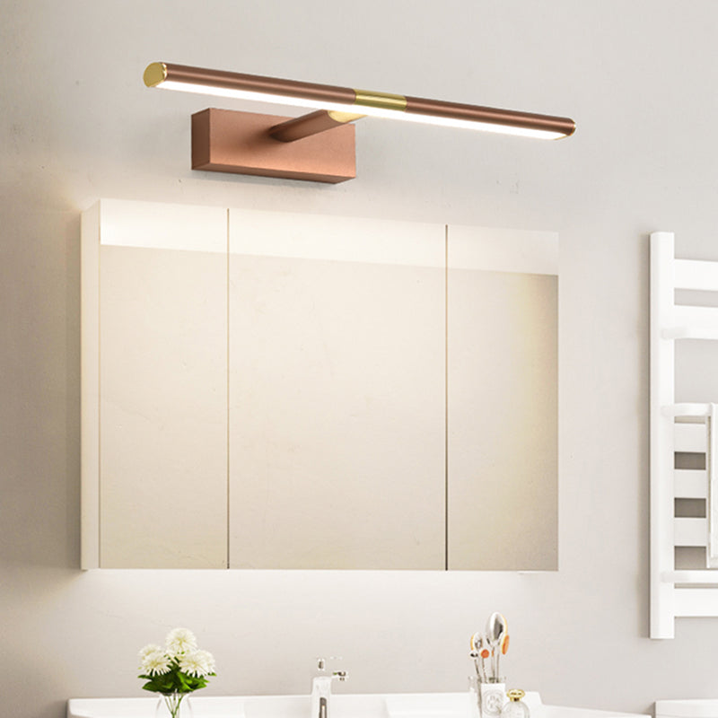 Metal Linear Shape Wall Sconce Modern Style 1 Light Mirror Wall Mount Light for Bathroom