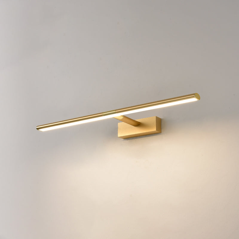 Metal Linear Shape Wall Sconce Modern Style 1 Light Mirror Wall Mount Light for Bathroom