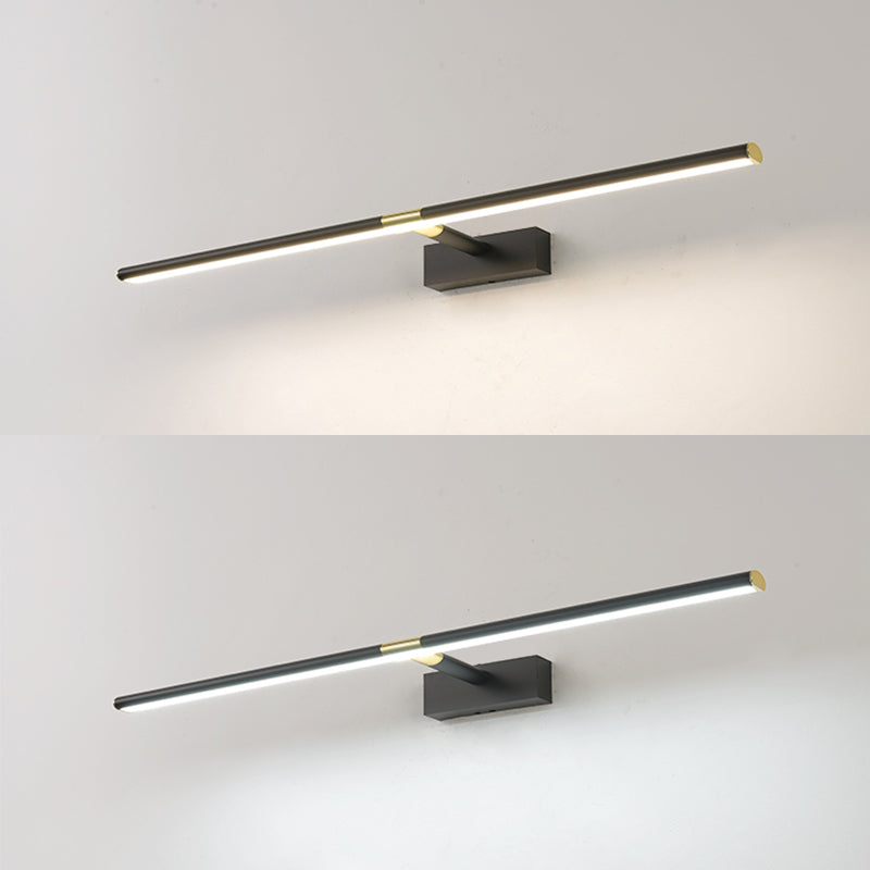 Metal Linear Shape Wall Sconce Modern Style 1 Light Mirror Wall Mount Light for Bathroom