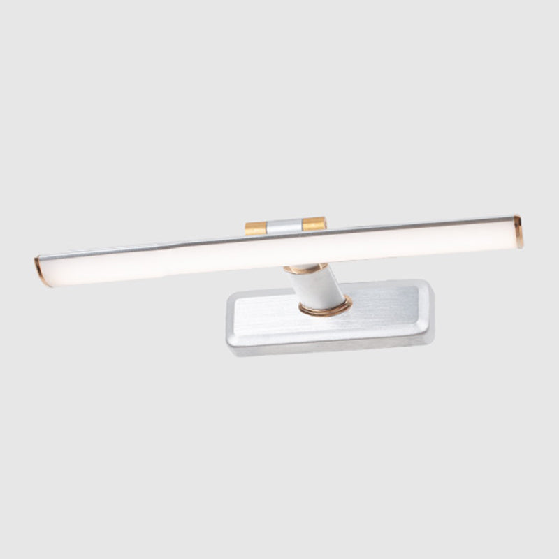 Linear Shape Metal Sconce Light Modern Style 1-Light Mirror Wall Mounted Lighting