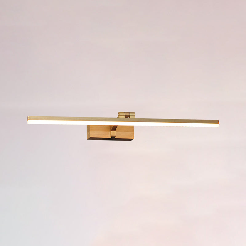 Linear Metal Wall Light Fixture Modern Style 1-Light Mirror Wall Mount Lighting